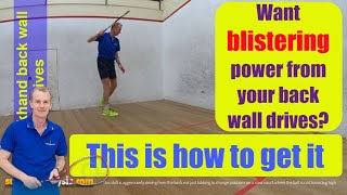 Skills for squash  Backhand back wall drives [upl. by Ecnarolf77]