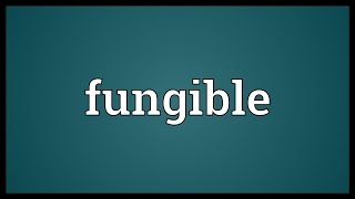 Fungible Meaning [upl. by Winther]