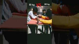 ￼80 kg vs 55kg 😈🔥 Arm wrestling table competition 🔥🔥 💪🏼armwrestling song [upl. by Clayson]