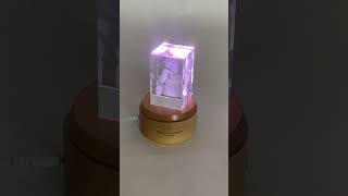 LED 3D Crystal 😍🥰 keepsakes giftforhim giftforyou 3dcrystalgift 3dcrystal 3dcrystalengraving [upl. by Yt]