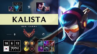 Kalista ADC vs Yasuo Triple Kill Godlike  KR Grandmaster Patch 1415 [upl. by Tobe282]