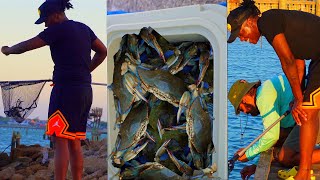 Epic Blue Crabbing in Galveston We Caught a MONSTER🦀 ​⁠​⁠ABetterOutdoors [upl. by Bello]