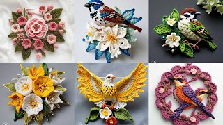 New and Stylish Crochet brooch Designs  Easy brooch designs [upl. by Animsaj]