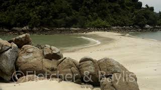 Timelapse of tombolo as tide changes Malaysia 67053uhd [upl. by Darrelle99]