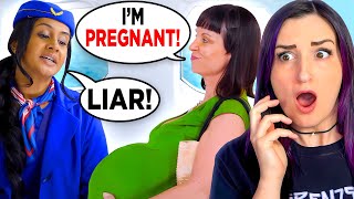 REAL Pregnant Woman Reacts To FAKE Pregnant Woman Thrown Off Plane [upl. by Rennug]