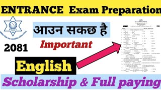 आउन सकछ है ॥ English ENTRANCE Exam Preparation CTEVT Scholarship and Full paying [upl. by Yarod]