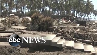 Aftermath of Tonga volcanic eruption captured on video [upl. by Lebanna]