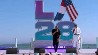 Snoop Dogg brings Out Dr Dre Olympics Closing ceremony Transitioning from Paris To Los Angeles 2028 [upl. by Abram730]