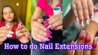 How To Do Gel Nail Extensions  Apply Hard Gel  For Beginners [upl. by Aerdnas]