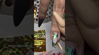 Transfer foil nails awesomenails naildesign nailsamazing nailart transferfoil naildecoration [upl. by Jeanna]