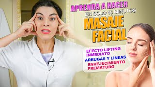 MASAJE FACIAL para un LIFT inmediato ANTIARRUGAS y ANTIFLACIDEZ y envejecimiento prematuro [upl. by Yelsehc483]