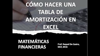 Cómo hacer una tabla de amortización en Excel [upl. by Aldora512]