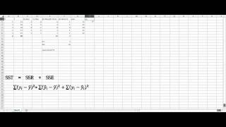 How to use Excel to Calculate SSESSTSSR for Simple Linear Regression model [upl. by Shaeffer976]