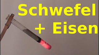 Chemische Reaktion von Eisen mit Schwefel [upl. by Anaitat]