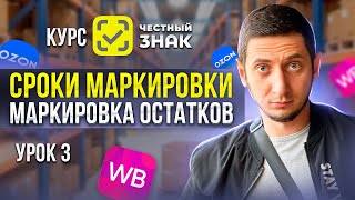 Курс Честный знак  Урок 3  Сроки маркировки Маркировка остатков Штрафы Честный Знак 2024 [upl. by Platus261]