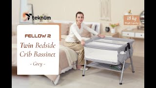 Teknum FELLOW 2 Twin Bedside Crib Bassinet [upl. by Monica]