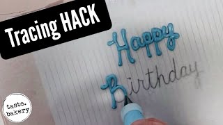 How to WRITE ON A CAKE  Tracing HACK  taste bakery [upl. by Savell]