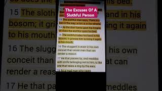 The Excuses Of A Slothful Person [upl. by Gold696]