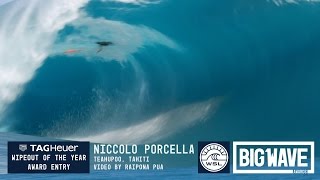 Niccolo Porcella at Teahupoo 4  2016 TAG Heuer Wipeout Entry  WSL Big Wave Awards [upl. by Htebasyle735]