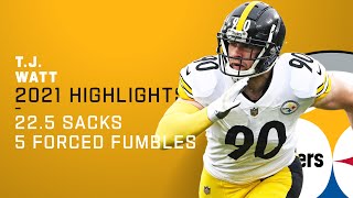 TJ Watt Full Season Highlights  NFL 2021 [upl. by Ennayt]