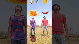 Good food and bad food eating reaction two brother  funny vfx magic video ytshorts [upl. by Jarlathus]