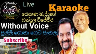 Pulli Gona Geta Panala  karaoke WITHOUT VOICE පුල්ලි ගොනා ගෙට පැනලාකැරෝකේ Bandula ampRohana LIVE [upl. by Dowell]