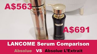 Lancome serum comparison absolue the serum absolue l’extrait ultimate concentrated [upl. by Myrtle]