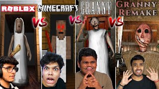 GRANNY VS GRANNY REMAKE VS GRANNY MINECRAFT VS GRANNY ROBLOX WHO  IS BEST FULL GAMEPLAY [upl. by Atinauq95]