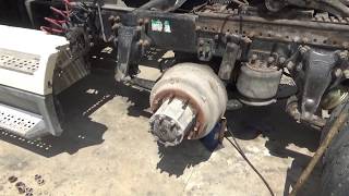 Replacing brake shoes on a big truck at home May 14 2018 [upl. by Hoopes]