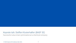 Steffen Klosterhalfen  Successful Value Chain Optimization at a Chemical Company [upl. by Dielu]