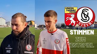 Stimmen zum Testspiel  Union Perg vs SK BMD Vorwärts Steyr 21  Aleksandar Maric und Markus Eitl [upl. by Ledoux860]