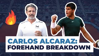 Carlos Alcaraz forehand breakdown [upl. by Enidlarej]