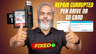 How to Repair SD Memory Card Pen Drive Best Solution मेमोरी कार्ड रिपेयर करने का सही तरीका  15 [upl. by Llednol954]