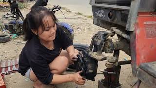 Genius Girl Repairs and Replaces Bearings and Oil Seals for Tractors [upl. by Morgenthaler510]