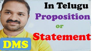 Proposition in Telugu  Proposition Logic  Statement  DMS  Discrete Mathematics in Telugu [upl. by Wernda]