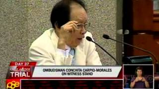 Ombudsman Conchita Carpio Morales takes witness stand [upl. by Alekahs]