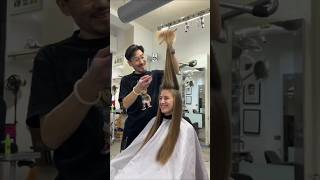 The fastest haircut Cascade  Самая быстрая стрижка Каскад longhair [upl. by Suoirtemed457]