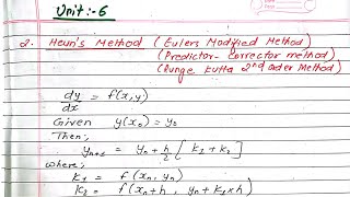 Unit6  Heuns Method 2nd order RK Method  Numerical Method  Prashant YT  BE Civil  TUPUKU [upl. by Libbna]