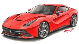 Ferrari F12 Berlineta drawing by Adonis Alcici [upl. by Enetsirhc953]