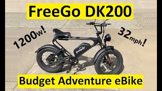 FreeGo DK200 EV Budget 1200 Watt 32 mph Adventure eBike Review [upl. by Happ394]