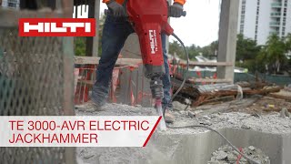 Hilti TE 3000AVR Heavyduty electric jackhammer introduction [upl. by Licha]