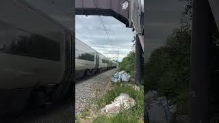 Class 390 Pendolino train speeds towards London Euston at Weedon Bec beside the canal railways [upl. by Sal]