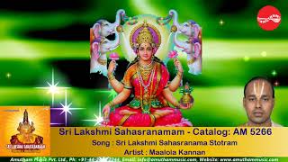 Sri Lakshmi Sahasranama Stotram  Sri Lakshmi Sahasranamam  Malola Kannan Full Verson [upl. by Coshow]