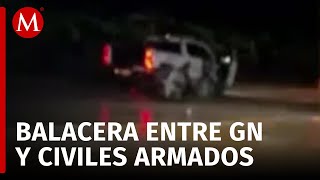 Enfrentamiento en Villa Flores entre civiles armados y la Guardia Nacional [upl. by Greenfield]