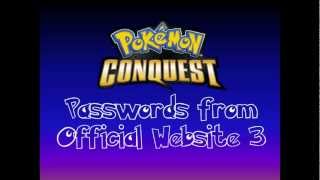 Pokemon Conquest Official Website Passwords SnivyMisdreavus [upl. by Lilllie110]