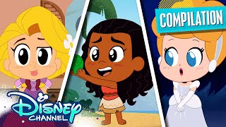 Every Disney Princess Chibi Tiny Tales 👑  Rapunzel Moana amp MORE  Compilation  disneychannel [upl. by Enoved]