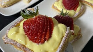 Das BESTE DESSERT in nur 5Min ErdbeerTeilchen mit einer leckeren Crem😍🍓😋Nur 4 Zutaten Ramadan [upl. by Gauthier]