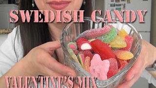 SassEsnacks ASMR  Swedish Candy  Valentines Day  Sockerbit  Scandinavian Sweets  Eating Sounds [upl. by Notselrahc]