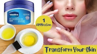 1 Night Challenge  VASELINE amp EGG Mask  Transforms Your Face In one Night [upl. by Akehsat150]