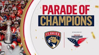 Florida Panthers Parade of Champions  CBS News Miami [upl. by Steinway389]